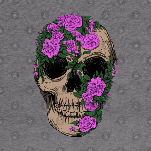 Skull Flower Artwork by Mako Design 